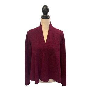 Cut Loose Open Front Lagenlook Cardigan in Claret